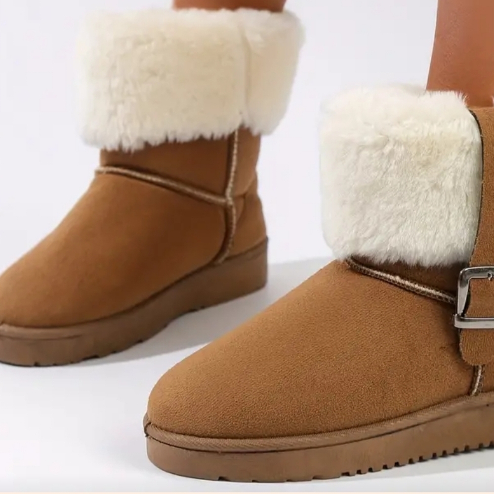 Fluffy Strap Boots